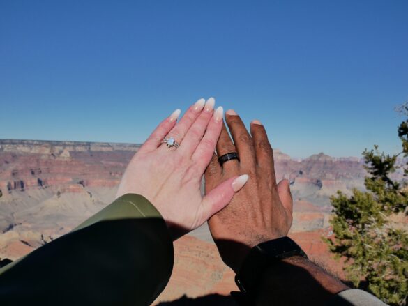 Chris and Jenny Weatherall Wedding Rings at Grand Canyon